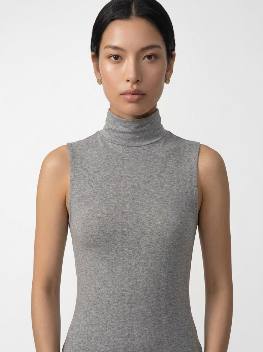 H&M BASIC | Gray Sleeveless Turtleneck Tank Top Women’s Size Small